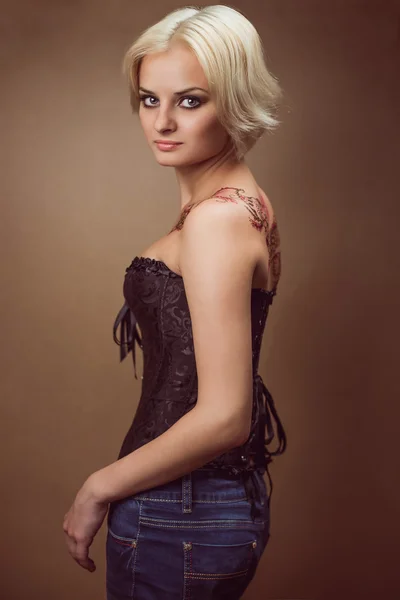 Beautiful young blond woman — Stock Photo, Image