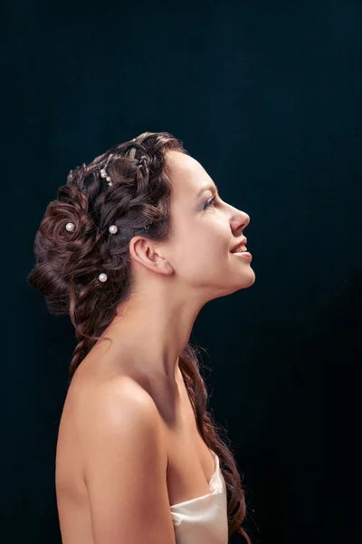 Woman with braid hairdo — Stock Photo, Image