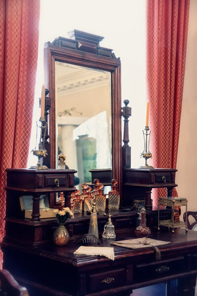 Old wood vanity table