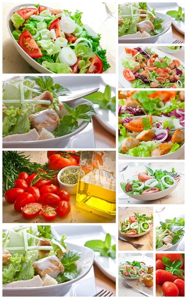 Ensalada Collage —  Fotos de Stock