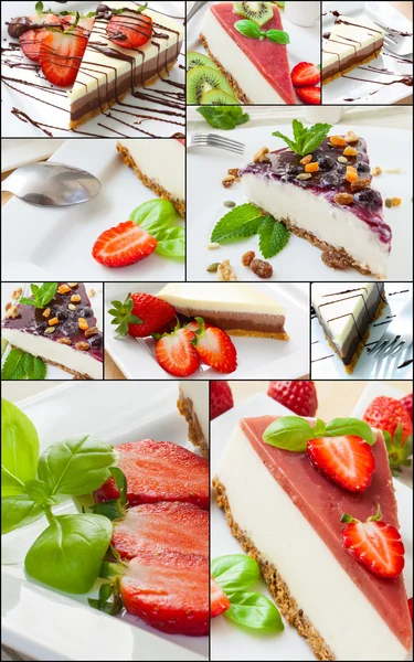 Käsekuchen-Collage — Stockfoto