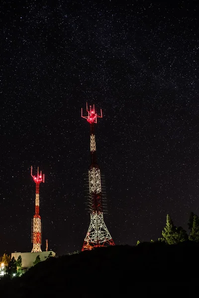 Antenn på nigth — Stockfoto