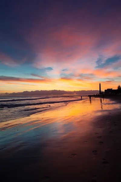Sunset on beach — Stock Photo, Image