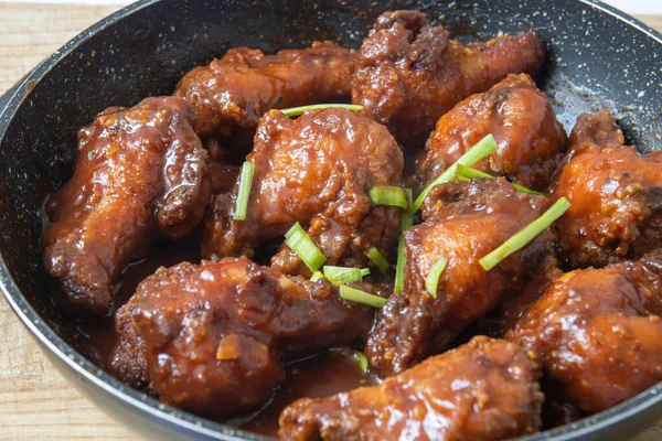 Bufalo Style Chicken Wings Bbq Sauce Chili — Stock Photo, Image