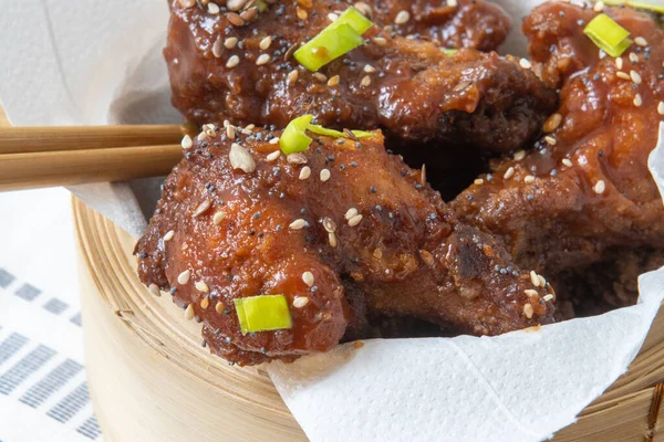 Bufalo Style Chicken Wings Bbq Sauce Chili — Stock Photo, Image