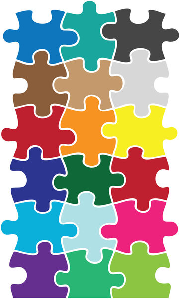 Puzzle color pieces