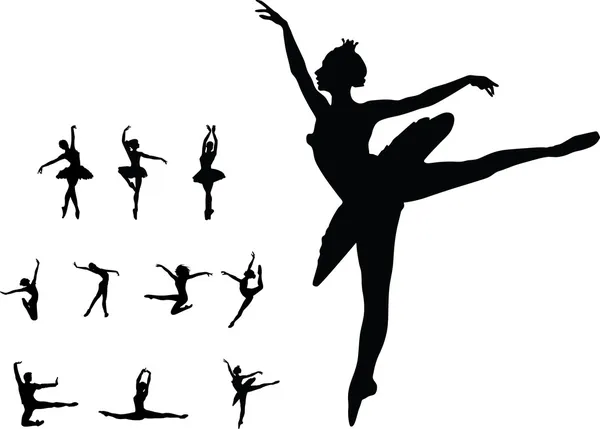 Set danza ragazza balletto — Vettoriale Stock