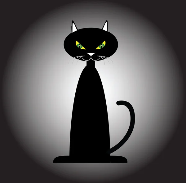 Zwarte kat — Stockvector