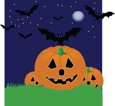 Few pumpkins on haloween night