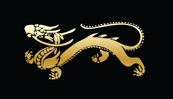 Golden dragon — Stock Vector
