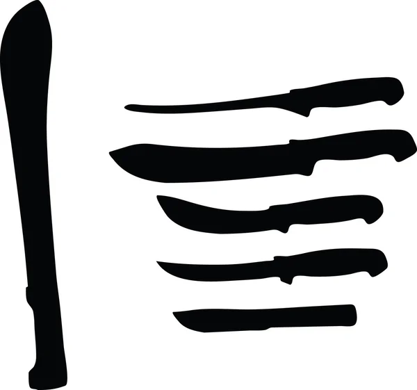 Schwarze Messersilhouetten — Stockvektor