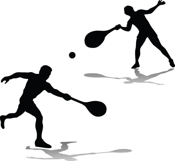 Zwei Tennisspieler — Stockvektor