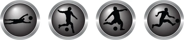 Botón de metal del jugador sokker — Vector de stock