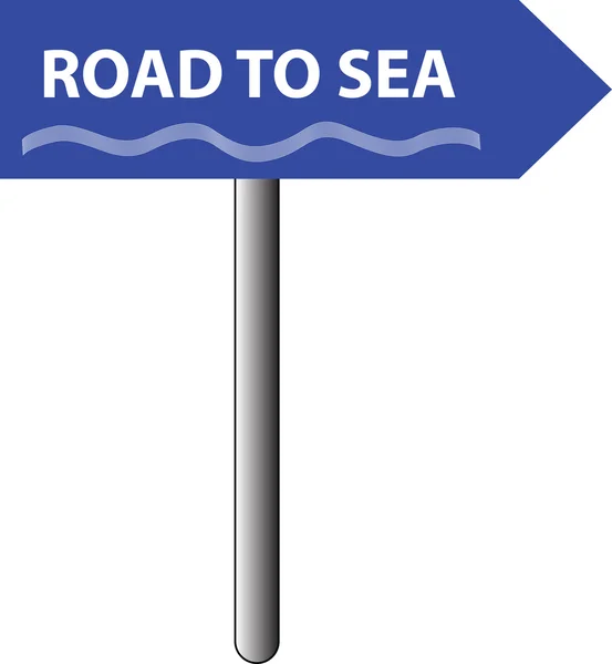 Road to sea signvector isolated on white — Stock Vector