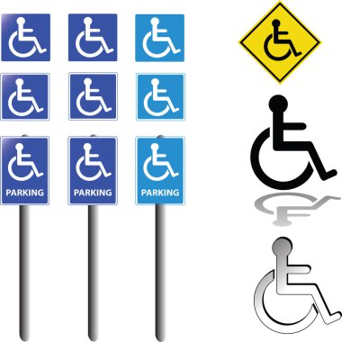 Collection of handicap signs clipart