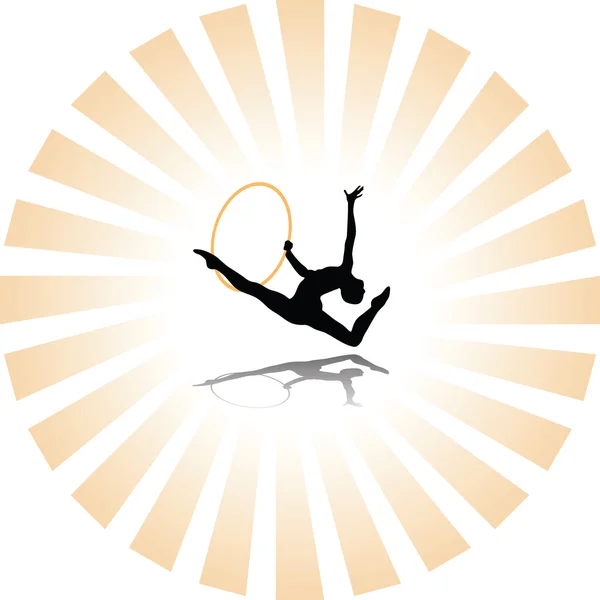 Silhouette de gymnastique rythmique — Image vectorielle