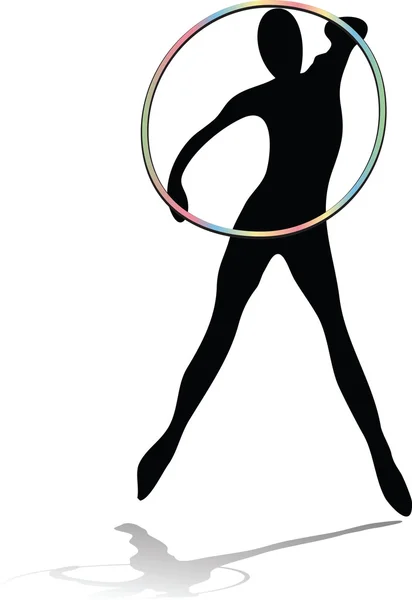 Silhouette rythmique gymnastique — Image vectorielle