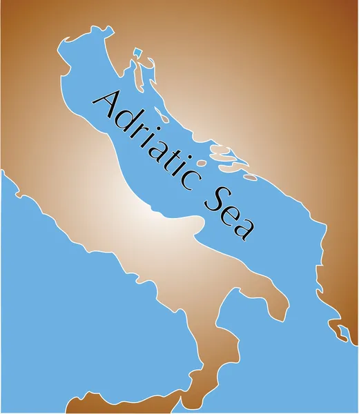 Mappa del mare adriatico — Vettoriale Stock