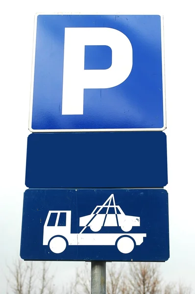 Etiqueta de advertencia de estacionamiento — Foto de Stock