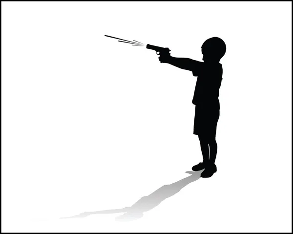 Çocuk su tabancası ile püskürtülür.