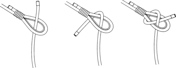 3 つの結び目を作る方法 — ストックベクタ