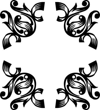 Süslü şekiller vektör çizimi izole edildi