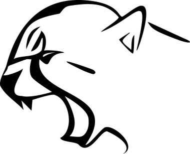 Çita vektör silueti tasviri izole edilmiş tasviri kapat