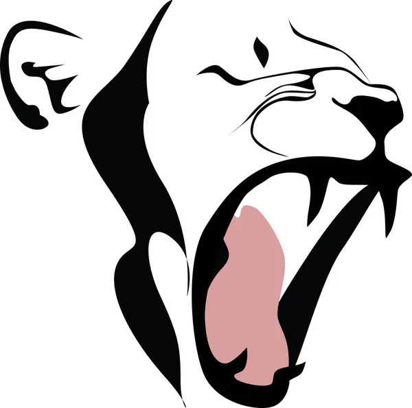 Lion Roaring Hand Drawing Vector Design Icon — 스톡 벡터