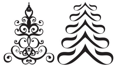 Stylized Christmas trees clipart