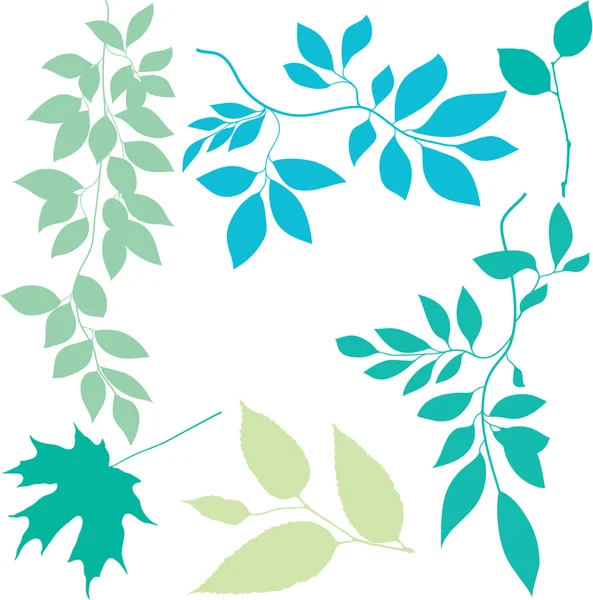 Siluetas de plantas — Vector de stock