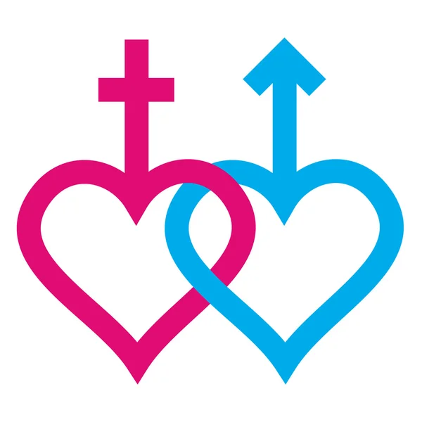 Δύο σύμβολα - αρσενικό και θηλυκό — Διανυσματικό Αρχείο