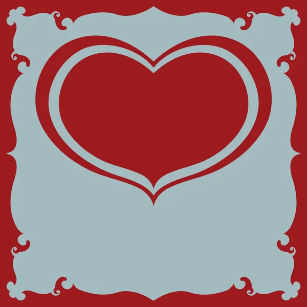 Винтажная карта с сердцем — стоковый вектор