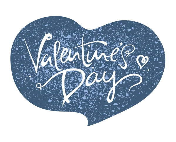 Día de San Valentín corazón azul grunge — Vector de stock