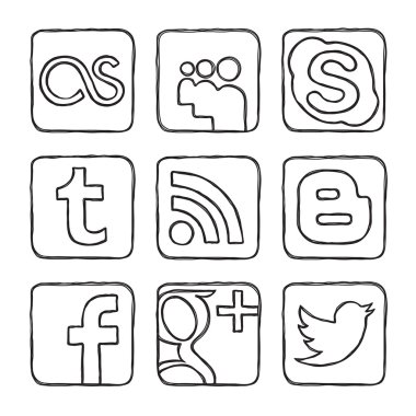 sosyal ağların Vector Icons set