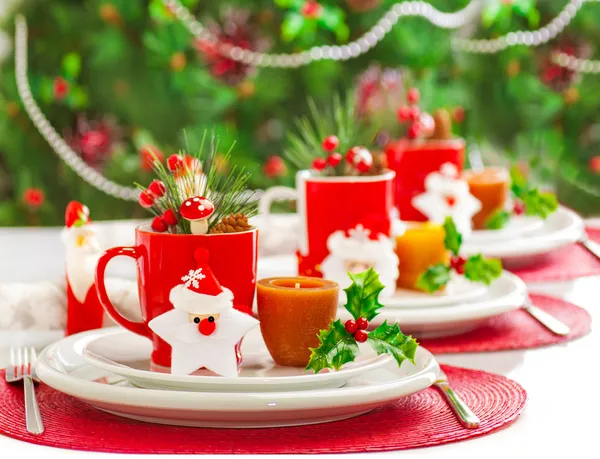 Kerst diner decoratie — Stockfoto