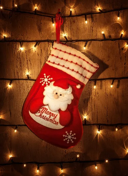 Red Christmas sock — Stock Photo, Image