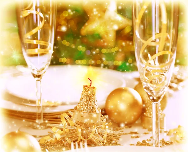 Romantisch xmas diner — Stockfoto