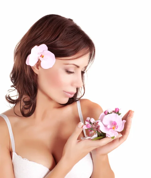 Cute female in spa — Stock Photo, Image