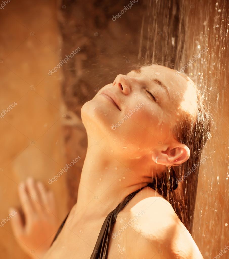 Cute girl taking shower — Stock Photo © Anna_Om 24256211
