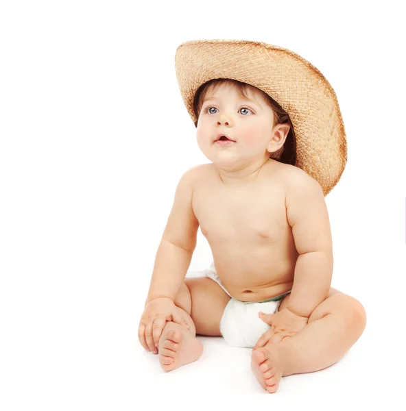 Baby boy in stetson hat — Stock Photo, Image