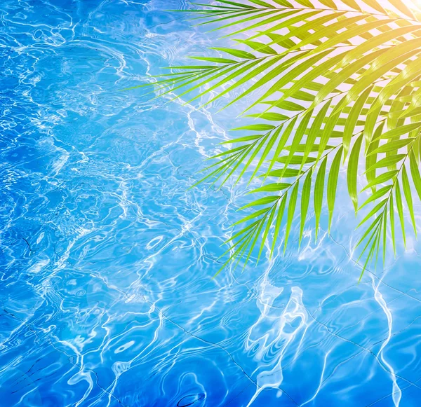 A bordo piscina sulla spiaggia tropicale — Foto Stock