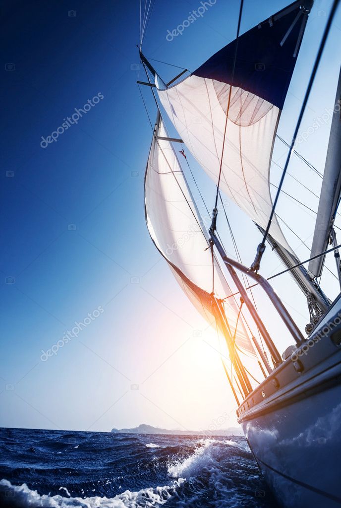 Sail boat in action — Stock Photo © Anna_Om 29944421