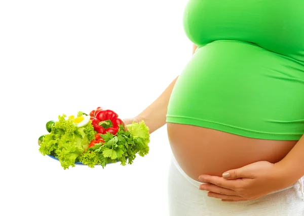 Verse salade voor zwangere vrouw — Stockfoto