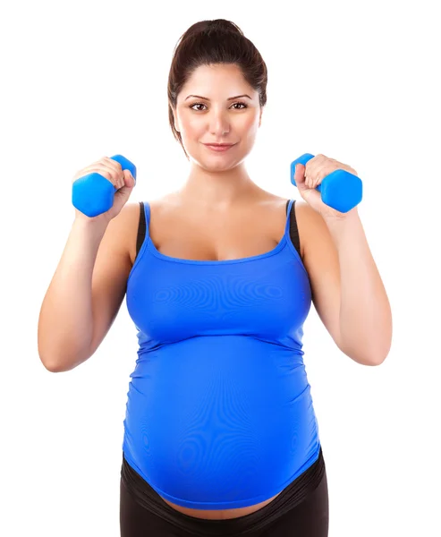 Sportig gravid flicka — Stockfoto