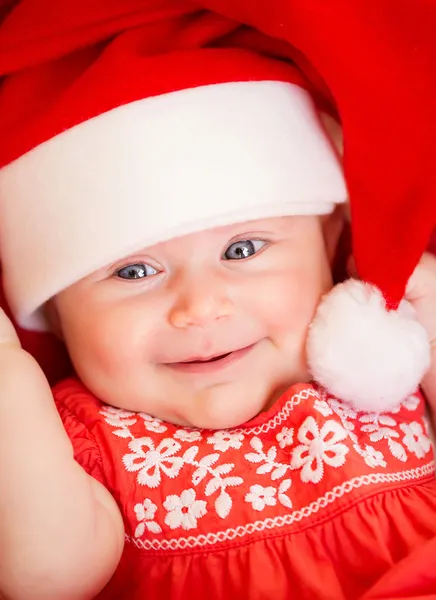 Nyfött barn på julafton — Stockfoto
