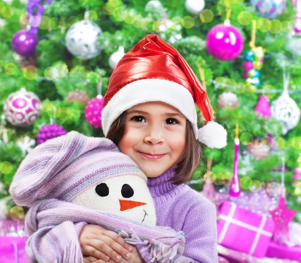 Little happy girl on Christmas party — Stock Photo, Image