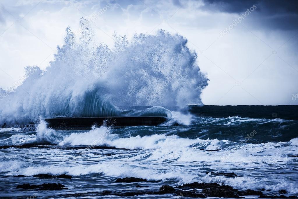 Stormy ocean waves