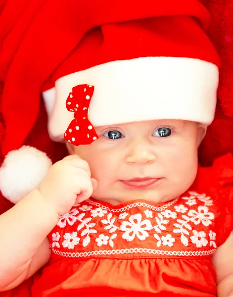 Neonato con indosso il costume di Natale — Foto Stock