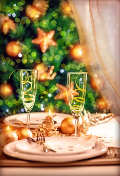 Cenário de mesa de Natal — Fotografia de Stock