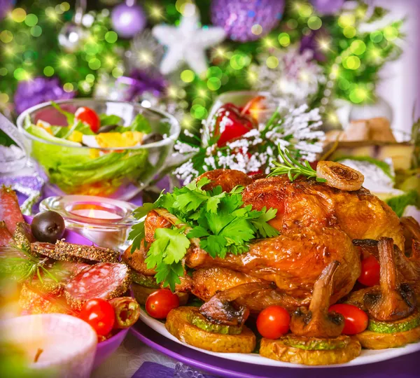 Mesa tradicional de Navidad — Foto de Stock